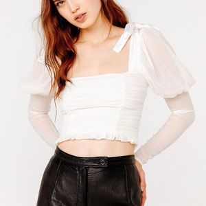 For Love & Lemons Prince Ruffled-hem Top Blouse